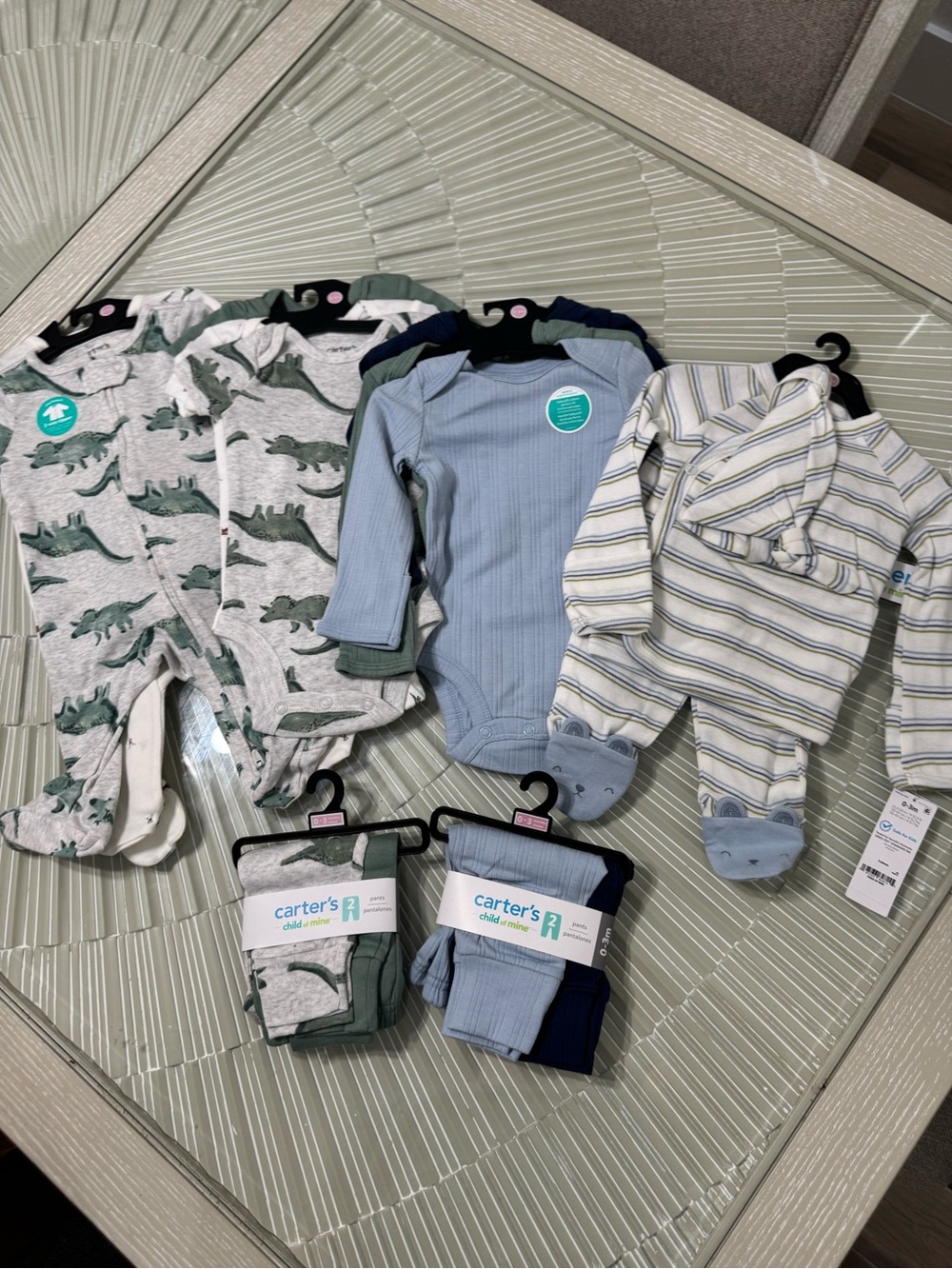0-3 months Carter's Blue & Green Baby 15-Pack